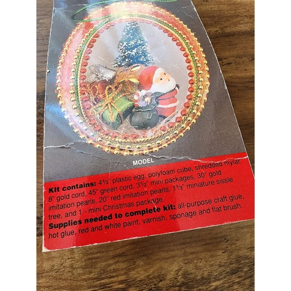 Wang's Vintage Egg Kit Santa Ornament Craft Kit Never Opened Christmas Diorama